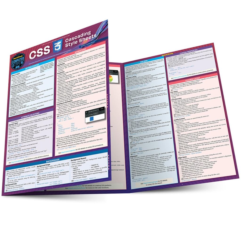 CSS Quickstudy by N. Robin | Laminated Reference Guide